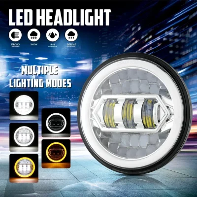 5.75 inch Motorcycle LED Headlight Hi-low beam Driving Lamp with Angel eyes For Harley Sportster XL 883 XL1200 2004-2012