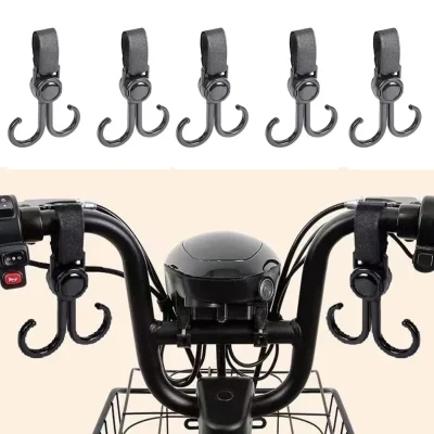Motorcycle Handlebar Hooks Holder Baby Stroller Rotate 360 Degree Hook Cargo Hooks Organizer Bag Hanger Motorcycle Accessories
