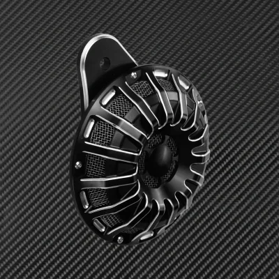 Motorcycle Black/Chrome Horn Speaker Cover Horns Cap For Harley Big Twin 91-Up Touring FLHT FLHX Softail Dyna Sportster 2007-Up