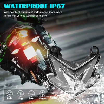 Motorcycle Rear Brake LED Tail Light Turn Signal Running Integrated Lamp For Kawasaki Z800 Ninja ZX6R 2013-2016 Z125 2013-2022