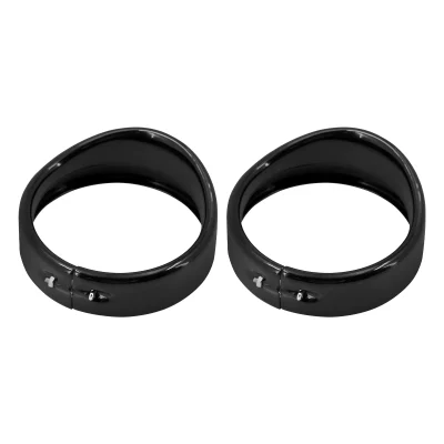 2xMotorcycle 4.5” Auxiliary Fog Lamp Trim Ring Visor Light Cover Black For Harley Dyna Touring Street Glide Sportster Softail