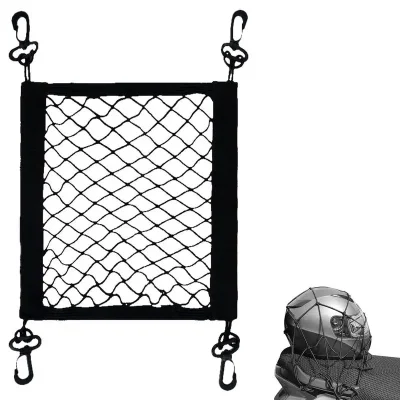 Motorcycle Cargo Net Polyester High Elastic Cargo Net with 4 Adjustable Hook Motorcycle Net Large Load Bearing for Cargo Storage