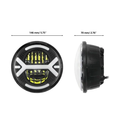 5.75 inch LED Headlight Projector DRL Turn Signal Light Hi-Lo Beam For Harley Davidson Dyna/Softail Custom/Sportster XL 883
