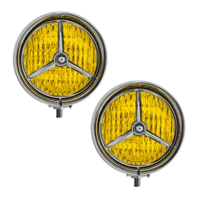 4.5” LED Classic Custom Brim Trim Cover Fog Lamps Chrome Motorcycle Fog Lights For Harley Lucas